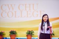 Miss MAK Yuen Ying delivered the vote of thanks on behalf of the scholarship recipients.